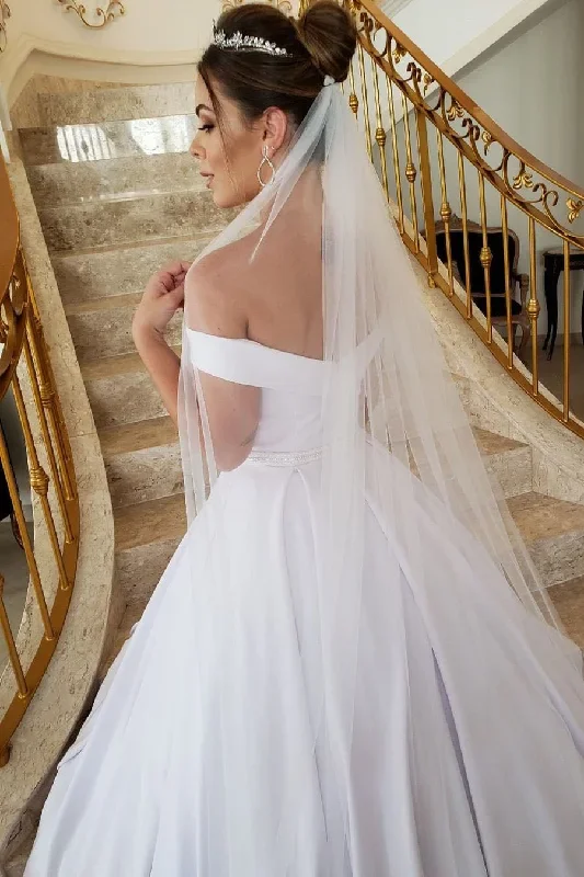 off-the-shoulder-white-beaded-long-wedding-dress