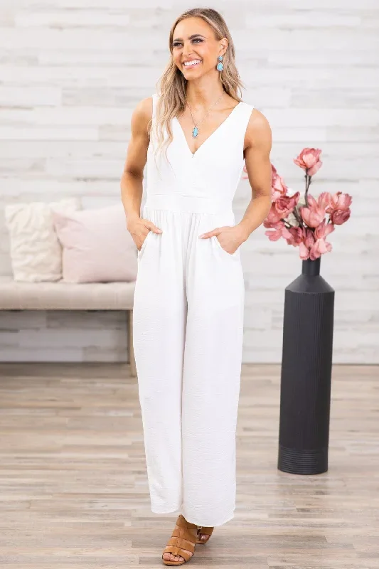 off-white-smocked-waist-double-v-neck-jumpsuit