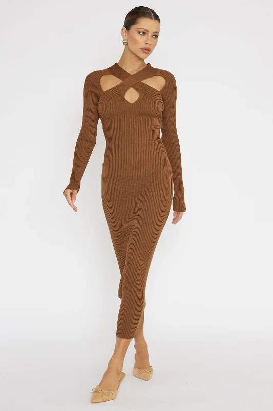 one-mind-cut-out-neckline-knit-midi-dress-chocolate