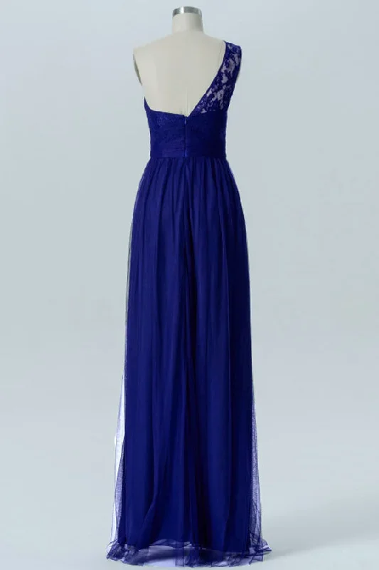 one-shoulder-lace-royal-blue-bridesmaid-dress