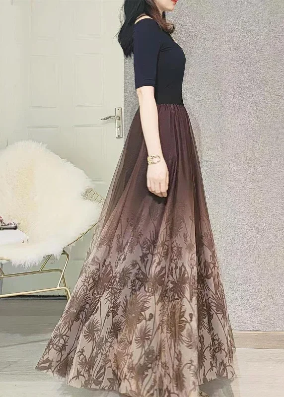 oriental-style-coffee-print-high-waist-tulle-skirt-spring