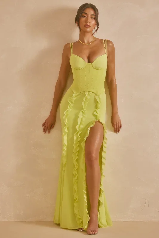 perrine-corset-frill-skirt-maxi-dress-lime-green