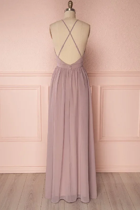 plunging-neck-a-line-dark-green-bridesmaid-dress