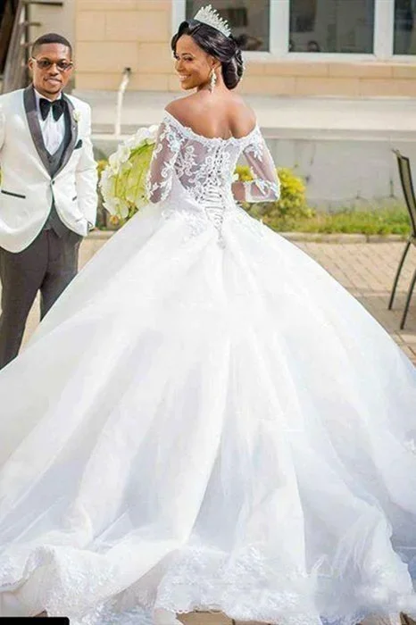 princess-long-off-shoulder-a-line-white-wedding-dress-with-appliques