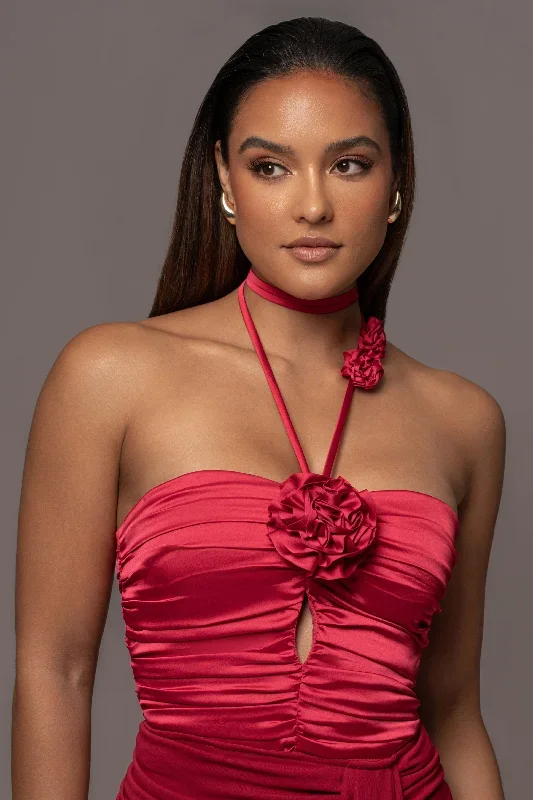 Red Rosette Halter Top