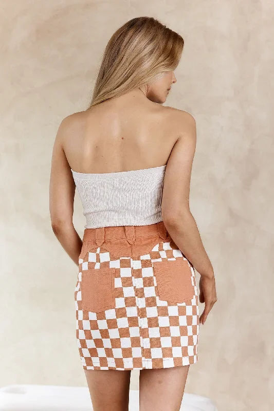 rewind-zipper-front-mini-skirt-checkered-rust