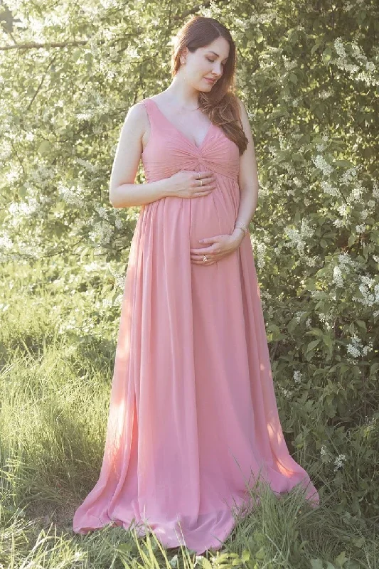 rose-twist-front-sleeveless-maternity-chiffon-bridesmaid-dress