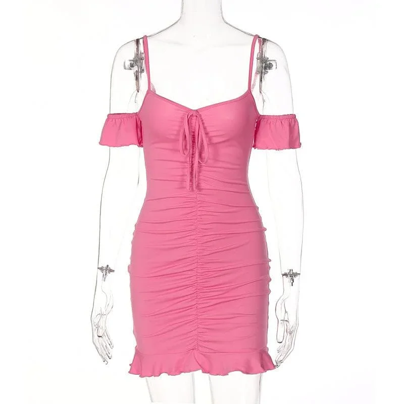 ruched-solid-sweetheart-neck-ruffle-backless-self-tie-cami-dress