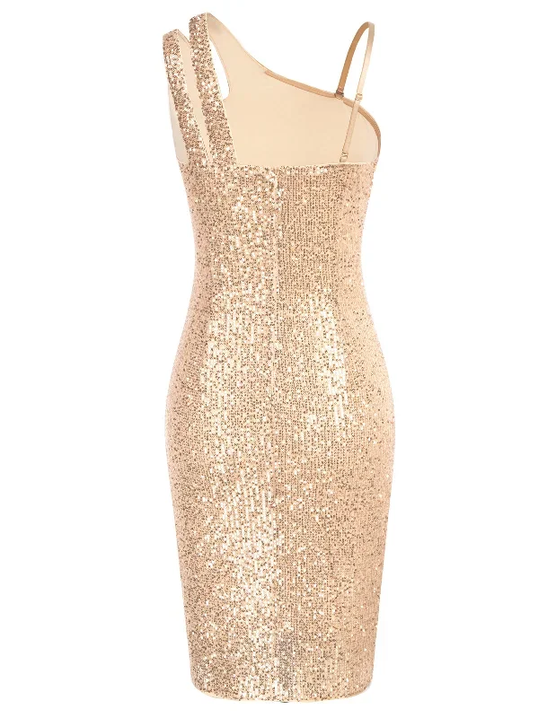 sequined-party-dress-asymmetric-one-shoulder-ruched-bodycon-dress