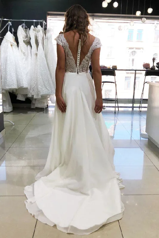 sexy-illusion-neck-sheer-back-wedding-dress-with-cap-sleeves