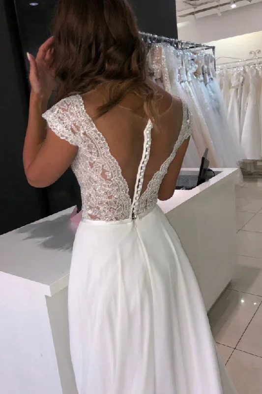 sexy-illusion-neck-sheer-back-wedding-dress-with-cap-sleeves