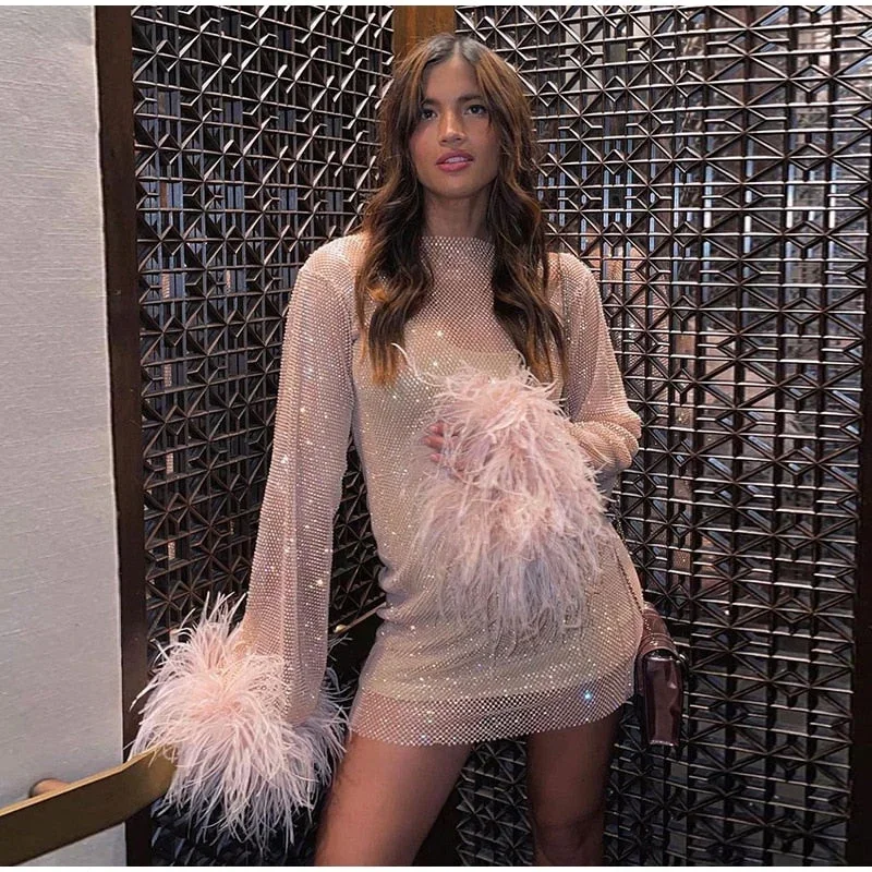 sexy-rhinestones-mesh-feathers-dress-women-fashion-tassel-see-through-long-sleeve-dress-2022-shinny-sequins-club-party-outfit