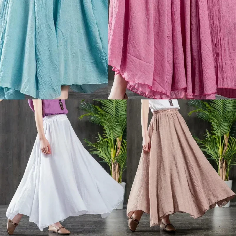 simple-big-hem-chiffon-clothes-wardrobes-light-blue-chiffon-robes-beach-skirts-summer