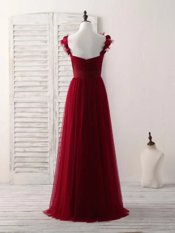 simple-burgundy-tulle-long-prom-dress-burgundy-bridesmaid-dress