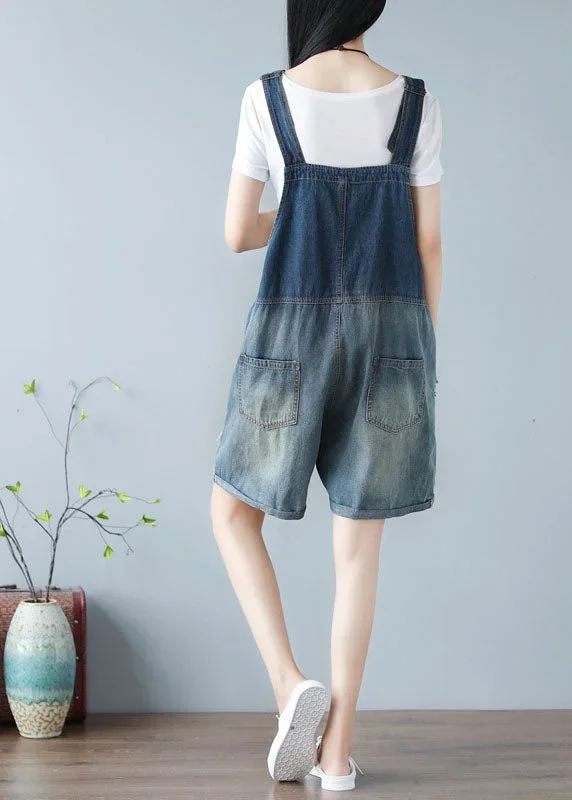 simple-denim-blue-oversized-cotton-shorts-jumpsuit-ripped-jeans-summer