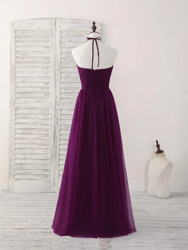 simple-tulle-a-line-purple-long-prom-dress-bridesmaid-dress