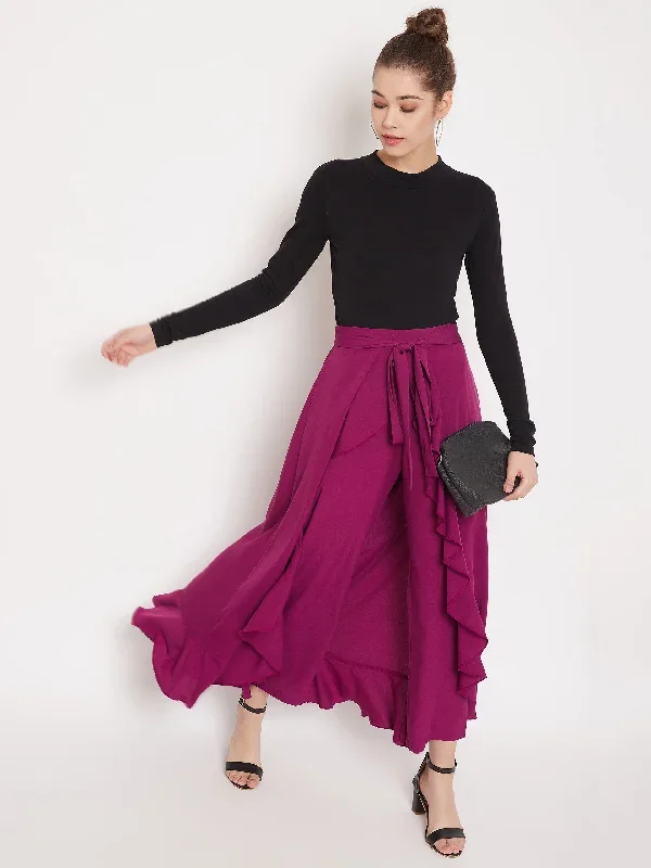 sk813pl-berrylush-purple-solid-ruffled-wrap-skirt-with-pants