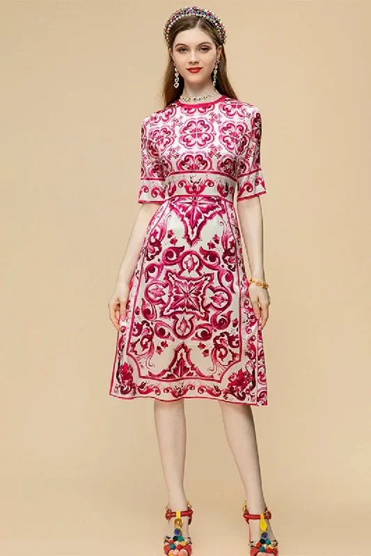 So Stunning Majolica-print Midi Dress