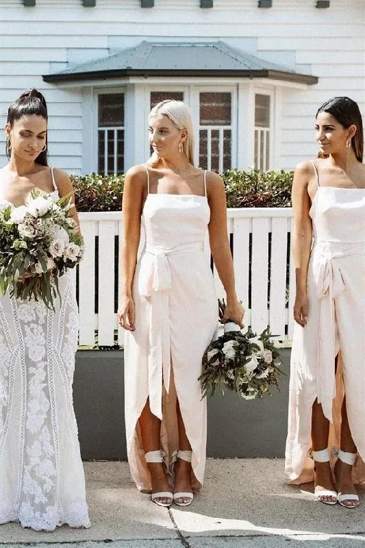 spaghetti-straps-long-wraped-light-peach-bridesmaid-dress