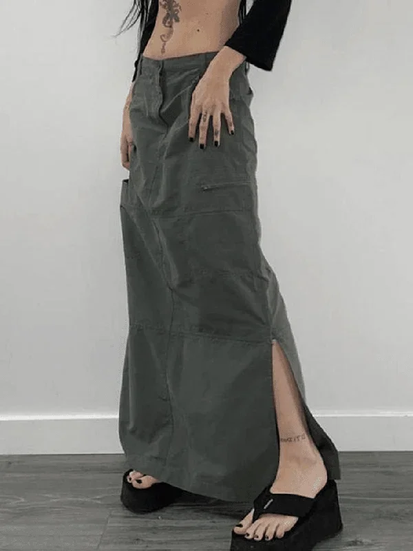 split-y2k-low-waist-cargo-skirt