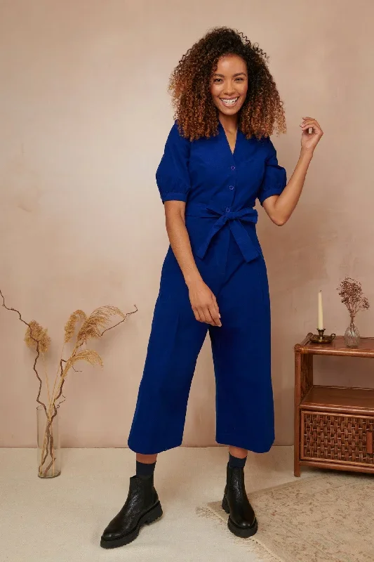 Stella Needlecord Cobalt Blue Jumpsuit