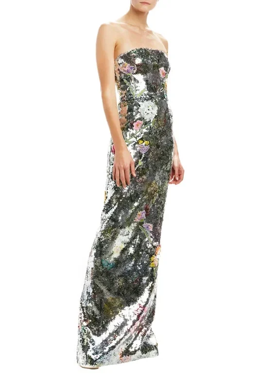 Strapless Sequin Column Gown