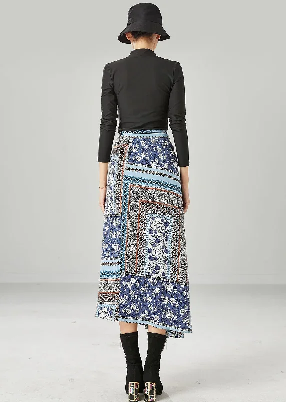 style-blue-print-asymmetrical-design-chiffon-skirt-summer