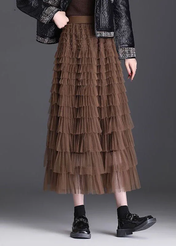 stylish-coffee-ruffled-layered-patchwork-tulle-skirt-spring