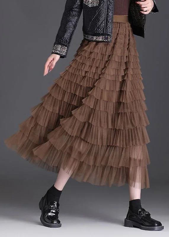 stylish-coffee-ruffled-layered-patchwork-tulle-skirt-spring