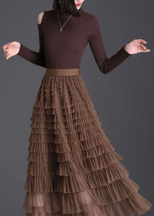 stylish-coffee-ruffled-layered-patchwork-tulle-skirt-spring