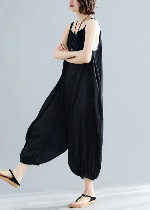 summer-new-plus-size-cotton-high-waist-casual-jumpsuit