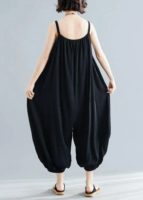 summer-new-plus-size-cotton-high-waist-casual-jumpsuit