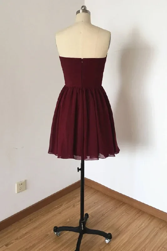 sweetheart-burgundy-a-line-chiffon-short-bridesmaid-dress