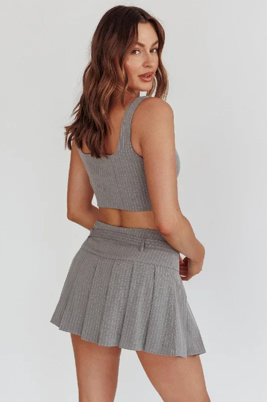 swoon-belted-pleat-mini-skirt-grey