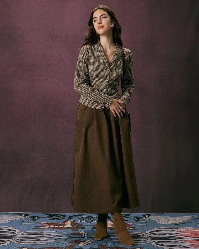 the-dark-coffee-slant-pocket-pleated-midi-skirt