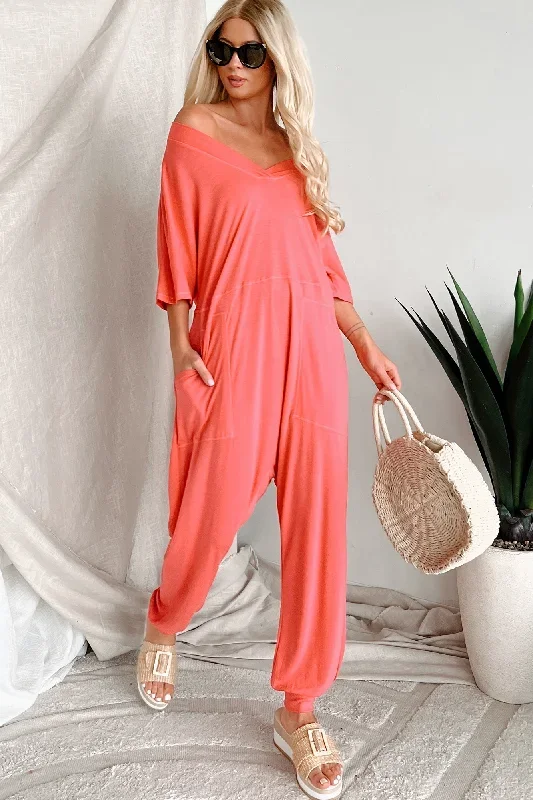 tired-eyes-short-sleeve-slouchy-jumpsuit-coral