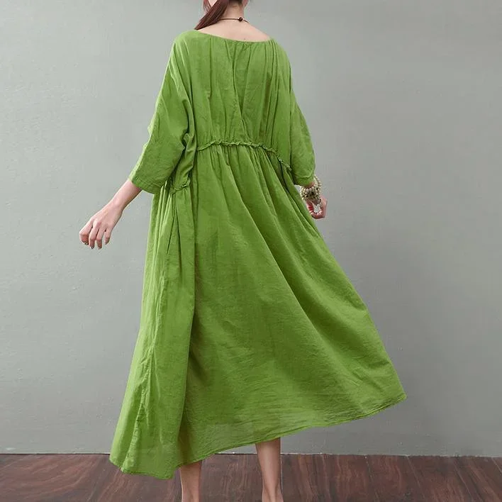 top-quality-green-cotton-dresses-trendy-plus-size-high-waist-cotton-clothing-dress-top-quality-big-hem-kaftans