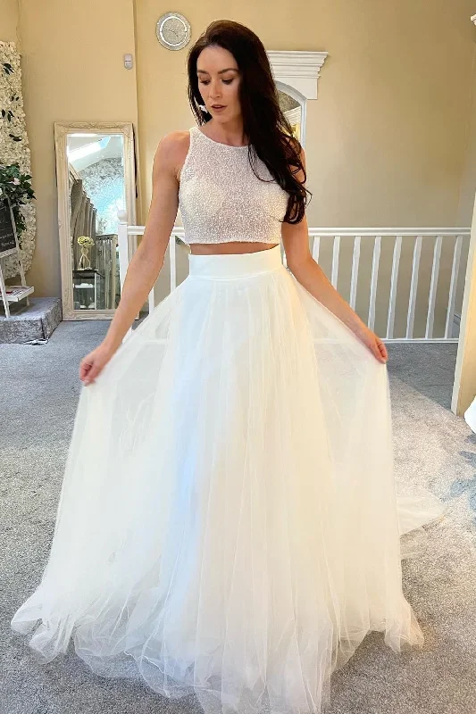 two-piece-white-beaded-a-line-long-wedding-dress