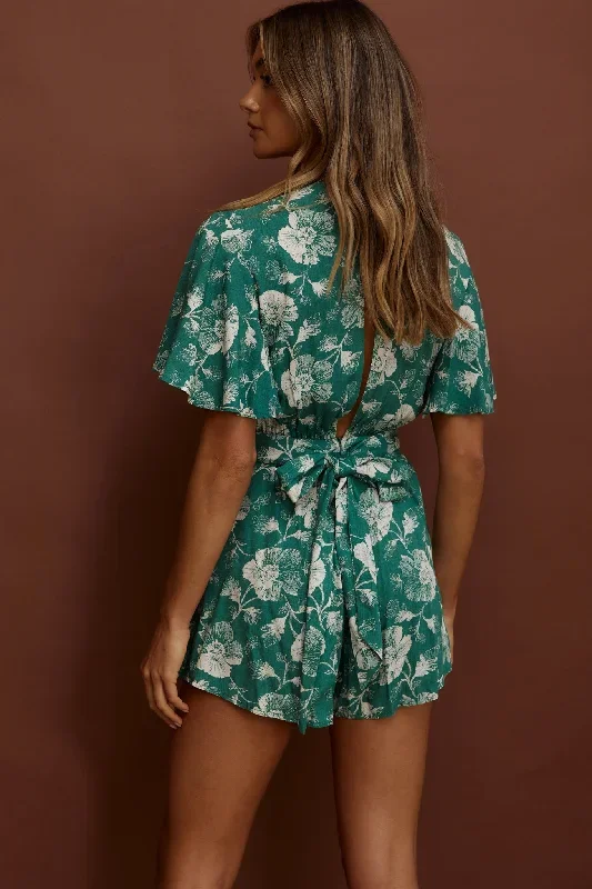 unconditional-plunging-wrap-style-romper-floral-green