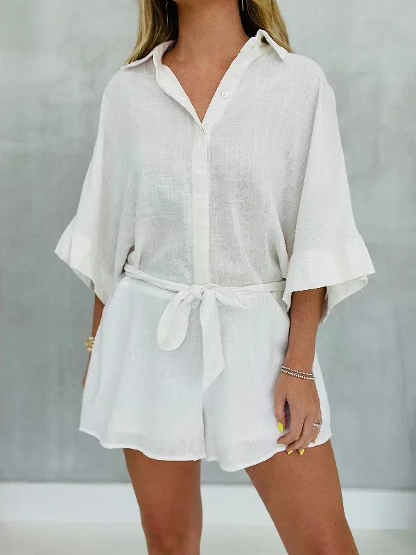 Uptight Romper - White