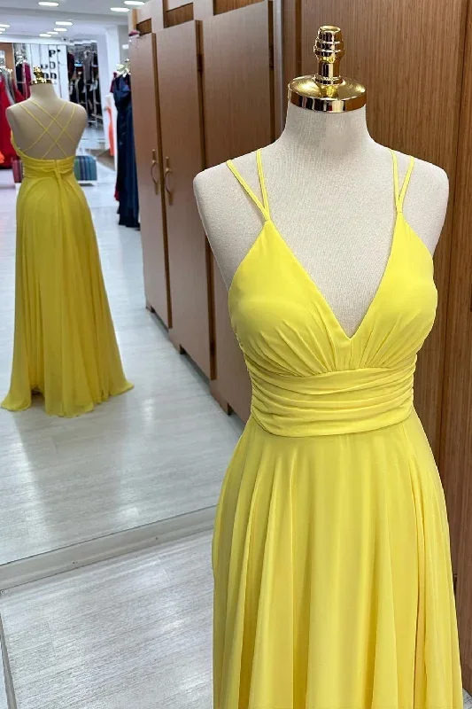 v-neck-cross-back-chiffon-bridesmaid-dress-in-yellow