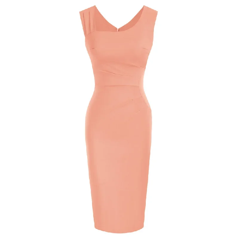 Vintage Slim Fit Sleeveless Hips-Wrapped Bodycon Dress