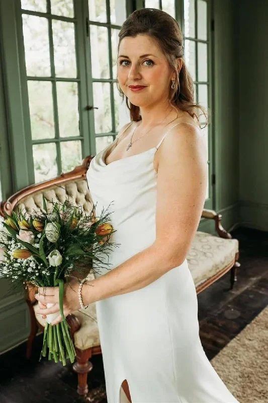 white-cowl-neck-backless-long-wedding-dress-with-slit