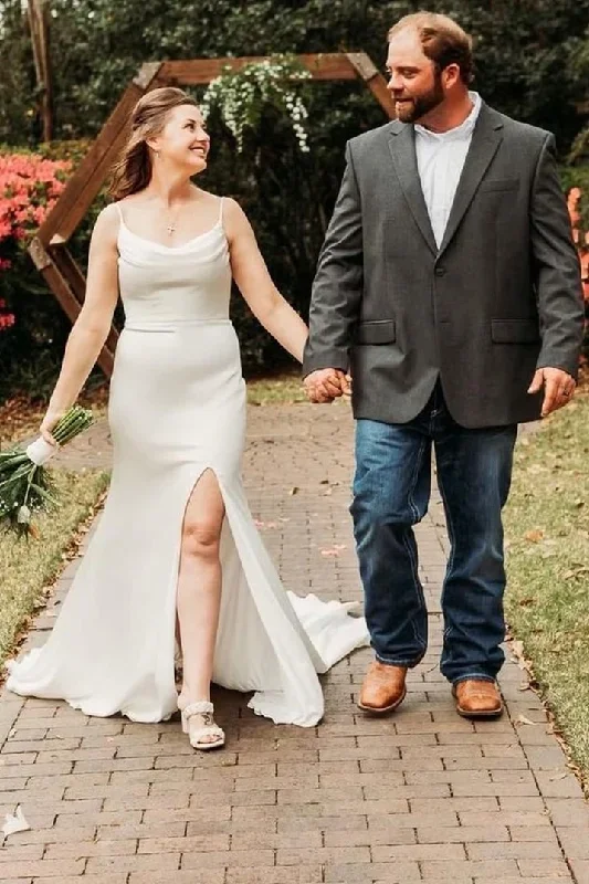 white-cowl-neck-backless-long-wedding-dress-with-slit