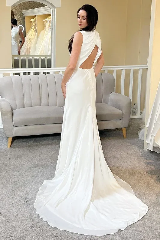 white-high-collar-backless-a-line-long-wedding-dress