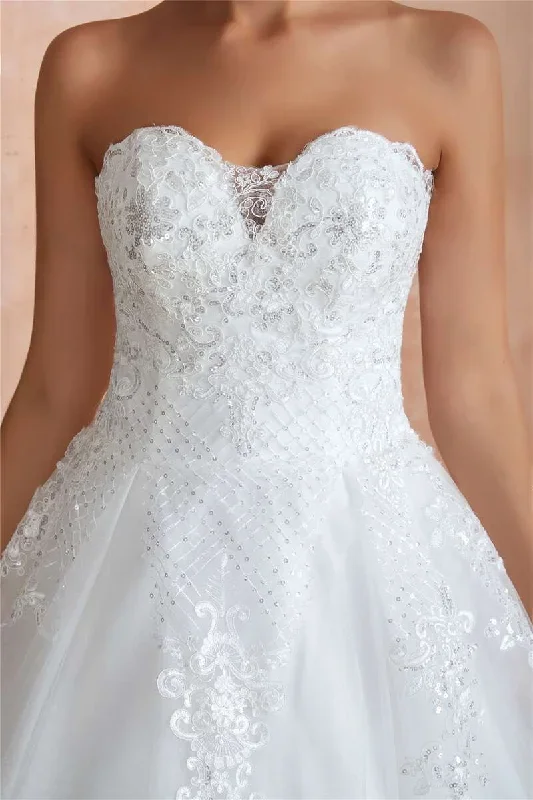 white-lace-strapless-a-line-wedding-dress