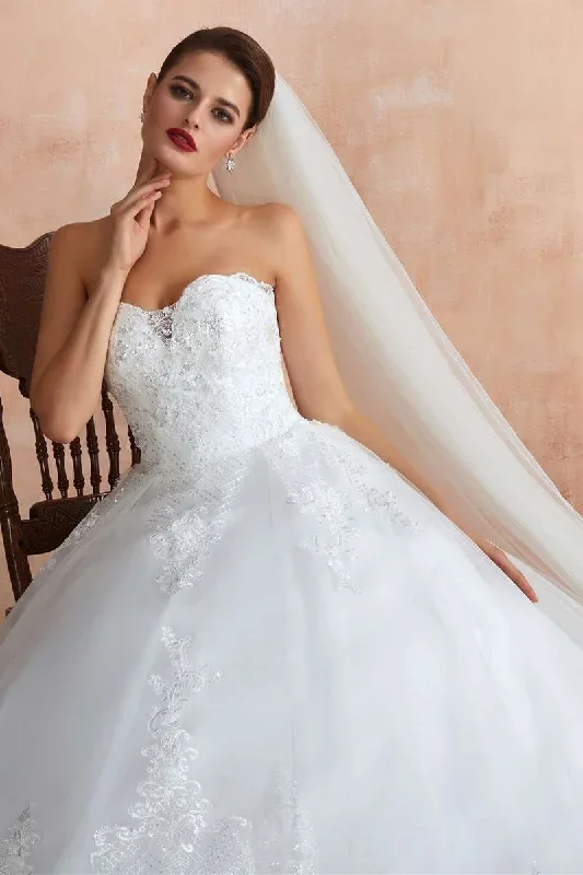 white-lace-strapless-a-line-wedding-dress