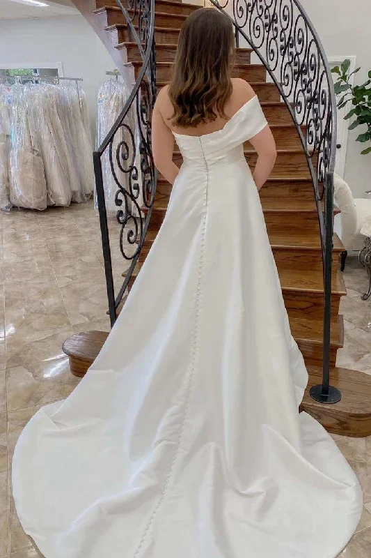 white-one-shoulder-a-line-long-wedding-dress