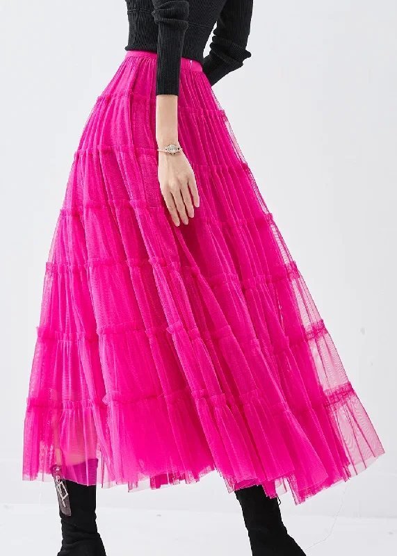 women-rose-elastic-waist-tulle-a-line-skirt-spring