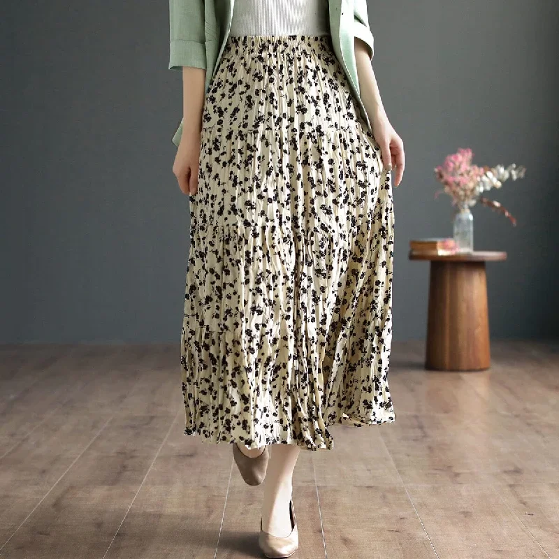 women-summer-floral-breathable-chiffon-skirt